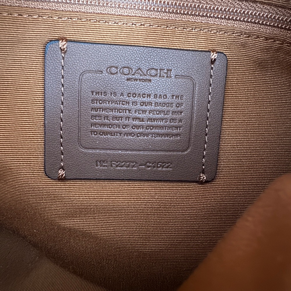 Green Leather and Suede Coach Shoulder Bag - Picture 9 of 10
